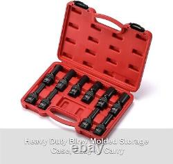 Comprehensive 10-PC Metric Deep Impact Socket Set with Black Phosphate Finish