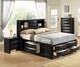 Contemporary Style 3pc King Bed Nightstand Chest Set Black Finish Solidwood