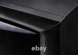Contemporary Style 3Pc King Bed Nightstand Chest Set Black Finish Solidwood