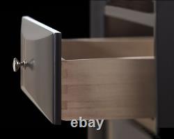 Contemporary Style 3Pc King Bed Nightstand Chest Set Black Finish Solidwood