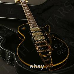 Custom Shop Black Finish 1958 Style H-H-H Pickup Gold Hardware Yellow Binding