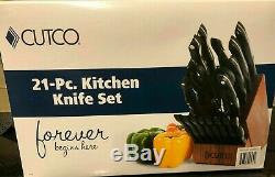 Cutco 21 Piece Kitchen Knife Set with Cherry Finish Oak Block Free Shipping