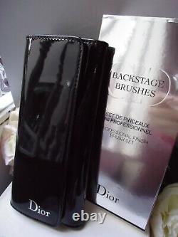 DIOR Full Size Professional Finish Backstage Brush Set Lux Faux Patent Case New