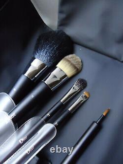 DIOR Full Size Professional Finish Backstage Brush Set Lux Faux Patent Case New