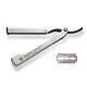 Dovo Silver Shavette Satin Finish Straight Razor Set, Black