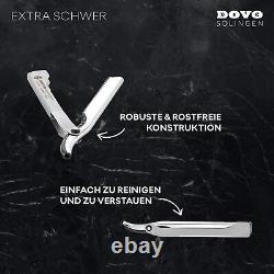 DOVO Silver Shavette Satin Finish Straight Razor Set, Black