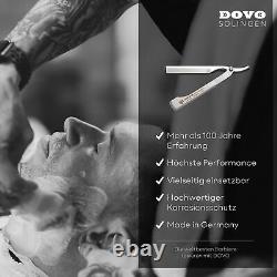 DOVO Silver Shavette Satin Finish Straight Razor Set, Black