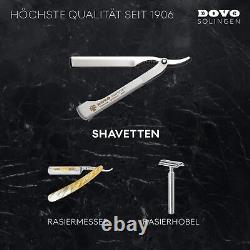 DOVO Silver Shavette Satin Finish Straight Razor Set, Black