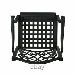 Del Outdoor 28 Aluminum Barstool (Set of 4), Antique Matte Black Finish