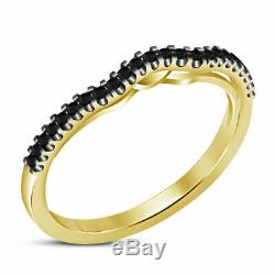 Diamond 14K Yellow Gold Finish Round Cut Halo Bridal Set Women's Engagement Ring