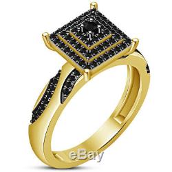Diamond His & Her Wedding 14K Yellow Gold Finish Trio Band Engagement Ring Set