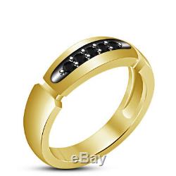 Diamond Trio Set His Her Matching Engagement Wedding Ring 14K Yellow Gold Finish