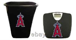 Digital Bathroom Scale Trash Can 2 Pc Set Black Finish MLB Team Logo Vinyl Decal