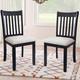 Dining Room Furniture Black Finish Set Of 2 Seating Chairs Cushion Seats Wooden