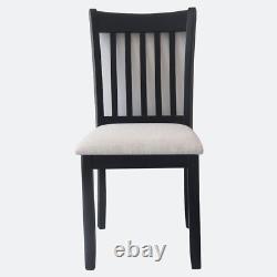 Dining Room Furniture Black Finish Set of 2 Seating Chairs Cushion Seats Wooden
