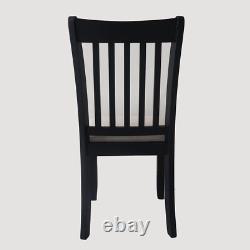 Dining Room Furniture Black Finish Set of 2 Seating Chairs Cushion Seats Wooden