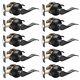 Door Lever Set 10 Pack Keyless Black Finish Passage Function Stainless Steel Z