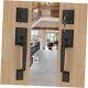 Double Front Door Lock Set, Black Double Double Door Handleset Matte Black