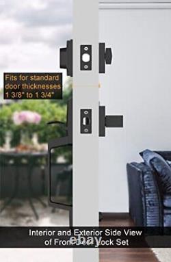 Double Front Door Lock Set, Black Double Double Door Handleset Matte Black