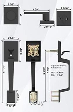 Double Front Door Lock Set, Black Double Double Door Handleset Matte Black