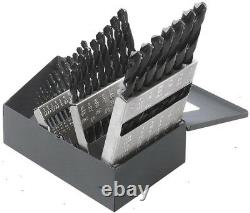 Drill Bit Set High Speed Steel Regular Point in Black-Oxide Finish (29-Piece)