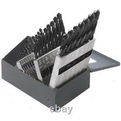 Drill Bit Set High Speed Steel Regular Point in Black-Oxide Finish (29-Piece)