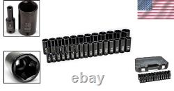 Durable 1/2 Drive 29-Piece Chrome Molybdenum Impact Socket Set Black Finish