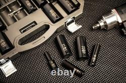 Durable 1/2 Drive 29-Piece Chrome Molybdenum Impact Socket Set Black Finish