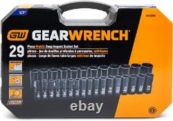 Durable 1/2 Drive 29-Piece Chrome Molybdenum Impact Socket Set Black Finish