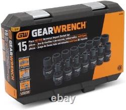 Durable 6-Point Metric Impact Socket Set in Black Phosphate Finish 15-Piece