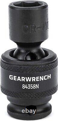 Durable 6-Point Metric Impact Socket Set in Black Phosphate Finish 15-Piece