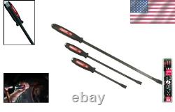 Durable Ergonomic Curved Pry Bar Set Black Oxide Finish for Enhanced Longevity
