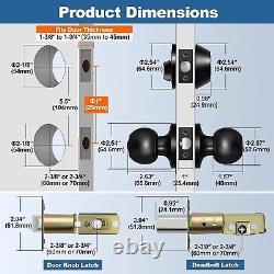 Durable Keyed Alike Entry Door Knobs & Deadbolts Combo Set in Matte Black Finish
