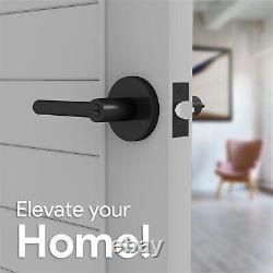 Durable Stainless Steel and Iron Door Handle Set Sleek Matte Black Finish