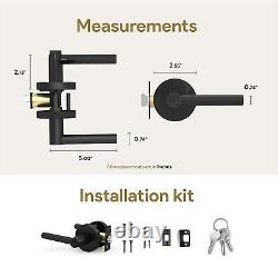 Durable Stainless Steel and Iron Door Handle Set Sleek Matte Black Finish