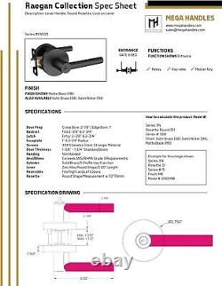 Durable Stainless Steel and Iron Door Handle Set Sleek Matte Black Finish