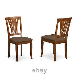 East West Furniture Avon Dining Chair Wood Seat Black and Cherry Finish Set