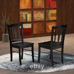 East West Furniture Dublin Wood Set Of 2 Dining Chair In Black Finish DLC-BLK-W