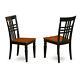East West Furniture Logan Wood Set Of 2 Dining Chair In Black Finish Lgc-bch-w