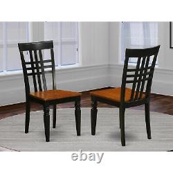 East West Furniture Logan Wood Set Of 2 Dining Chair In Black Finish LGC-BCH-W
