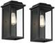 Eastcrest 14h Textured Black Finish Steel Outdoor Wall Light Set Of 2