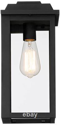 Eastcrest 14H Textured Black Finish Steel Outdoor Wall Light Set of 2