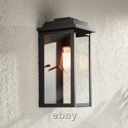 Eastcrest 14H Textured Black Finish Steel Outdoor Wall Light Set of 2