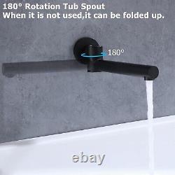 Elegant 3 Handle Tub Shower Faucet Set Matte Black Finish & Valve Included
