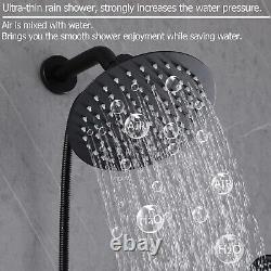 Elegant 3 Handle Tub Shower Faucet Set Matte Black Finish & Valve Included