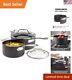 Elegant 4-piece Nonstick Aluminum Saucepan Set, Oven Safe 500°f Black Finish