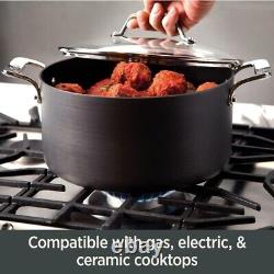 Elegant 4-Piece Nonstick Aluminum Saucepan Set, Oven Safe 500°F Black Finish