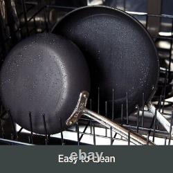 Elegant 4-Piece Nonstick Aluminum Saucepan Set, Oven Safe 500°F Black Finish