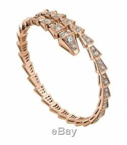 Estate Serpenti Bracelet Set in 18k Rose Gold Finish 3.00Ct Round Cut Diamond