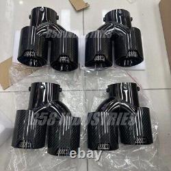 FOR 2019-2025 BMW G20 M340i 330i CARBON FIBER STAINLESS QUAD EXHAUST MUFFLER TIP